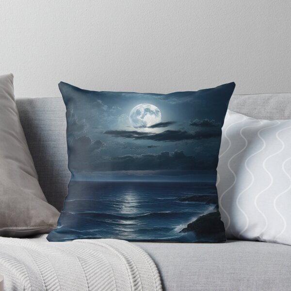 Item preview, Blue Ocean Waves in Foull Moon Light designed and sold by digoarpi.