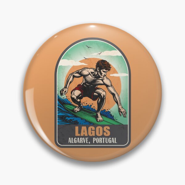 Item preview, Lagos Algarve Portugal Vintage Surfing Graphic designed and sold by CynthiaGraphics.