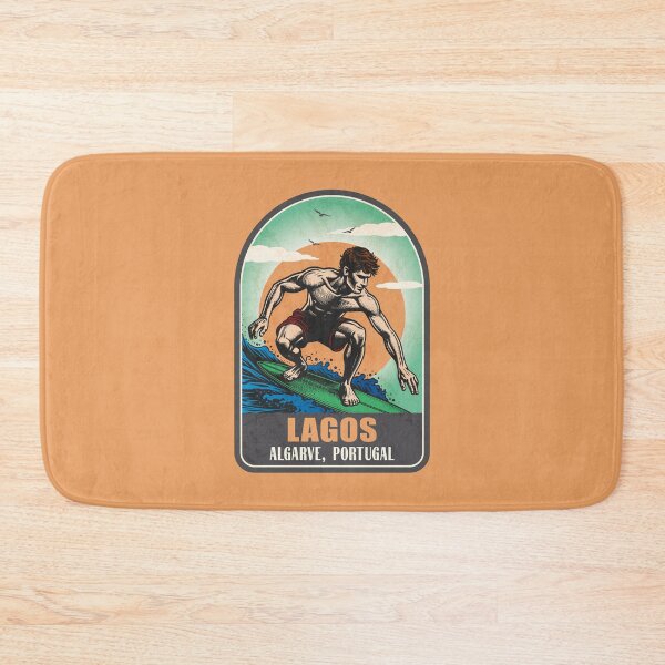 Item preview, Lagos Algarve Portugal Vintage Surfing Graphic designed and sold by CynthiaGraphics.