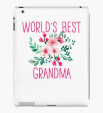 Worlds Best Grandma Flower Shirt Gift For Grandma iPad Case/Skin