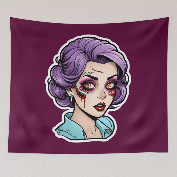 Aperçu de l'œuvre Cute Vintage Anime Zombie Pinup Girl créée et vendue par TheArtOfPat.