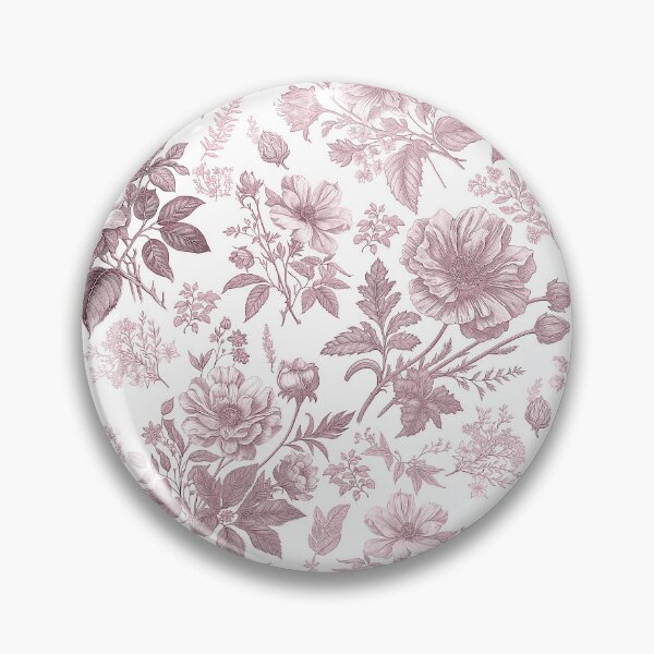 Aperçu de l'œuvre Toile de Jouy Vintage fleurs illustrées en rouge créée et vendue par NoaaDesign.