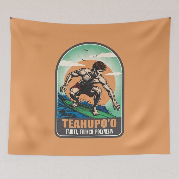 Item preview, Teahupo'o Tahiti French Polynesia Vintage Surfing Graphic designed and sold by CynthiaGraphics.