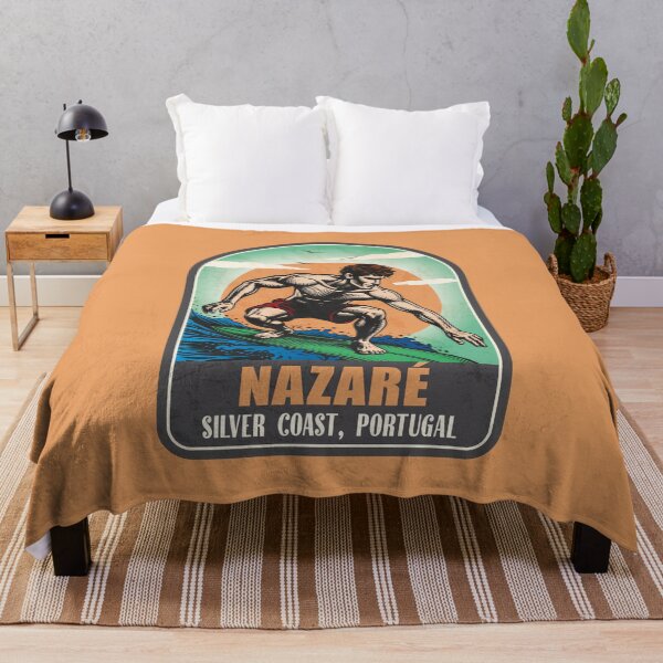 Item preview, Nazare Silver Coast Portugal Vintage Surfing Graphic designed and sold by CynthiaGraphics.