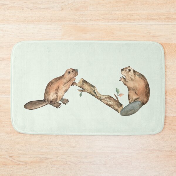 Item preview, Beavers Couple and a Tree Watercolor designed and sold by Flowersforbear.