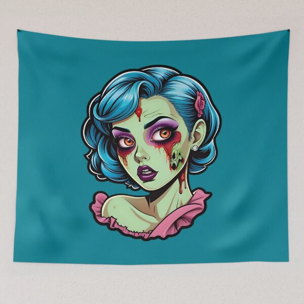 Aperçu de l'œuvre Cute Vintage Anime Zombie Pinup Girl créée et vendue par TheArtOfPat.