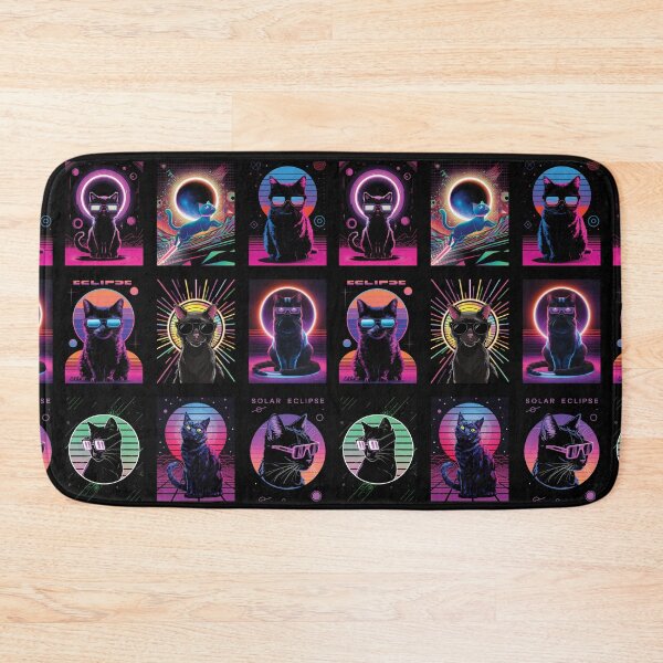 Item preview, Pattern Solar Eclipse Cats - Neon Colors designed and sold by karsad.