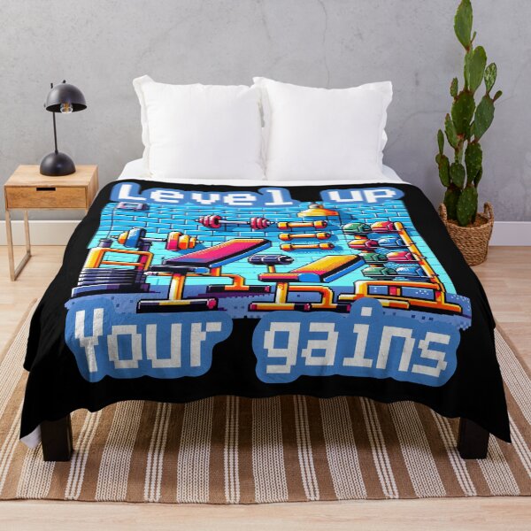 Item preview, Funny retro gaming 8-Bit Pixelated Gym Workout Design - Level Up Your Gains designed and sold by Unitepeople.