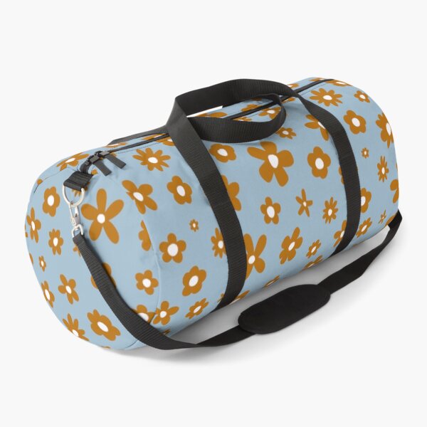 Item preview, Retro Florals Tan & Light blue designed and sold by AllyDesignNZ.
