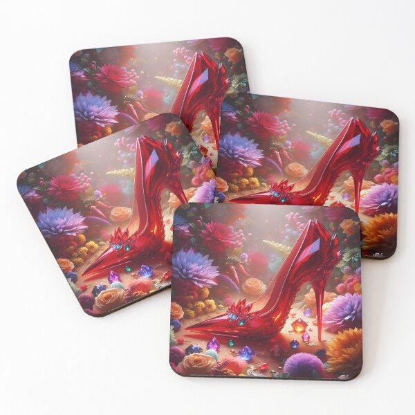 Item preview, Ruby Stiletto in floral garden designed and sold by EmeraldeaArt.