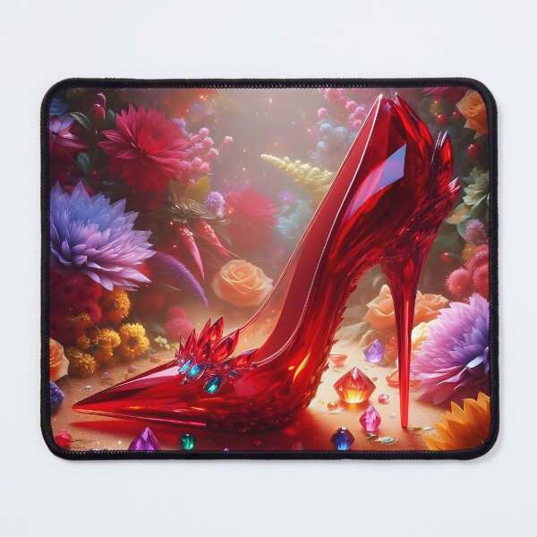 Item preview, Ruby Stiletto in floral garden designed and sold by EmeraldeaArt.