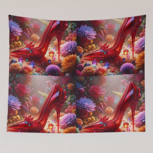 Item preview, Ruby Stiletto in floral garden designed and sold by EmeraldeaArt.