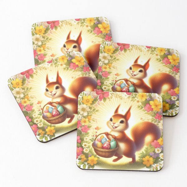 Artikelvorschau,  Ostereichhörnchen mit Eierkorb entworfen und verkauft von Expressions-Sel.