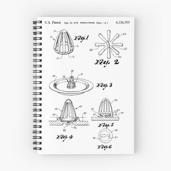 Item preview, Dining Utensil Patent Poster Blueprint 4 1 White Background designed and sold by Peek-Designs.