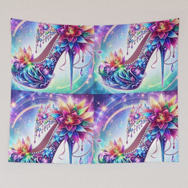 Item preview, Rainbow Gem Blossom Heels designed and sold by EmeraldeaArt.
