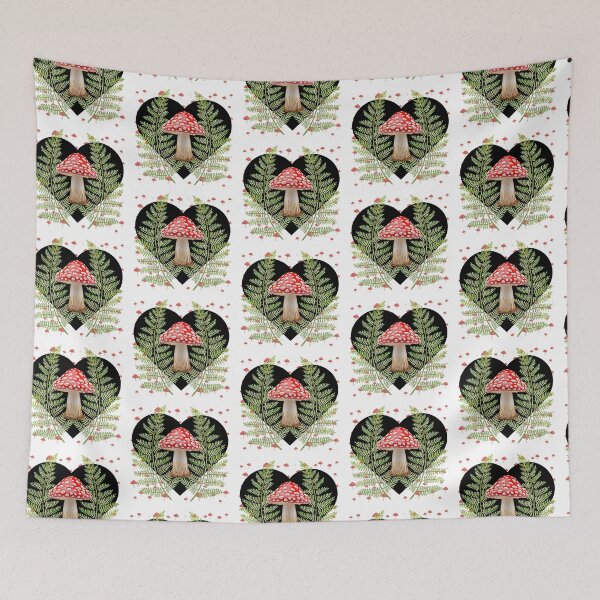 Item preview, Fly Agaric Amanita Muscaria toadstool and Ferns designed and sold by WildWoodlandWitch.