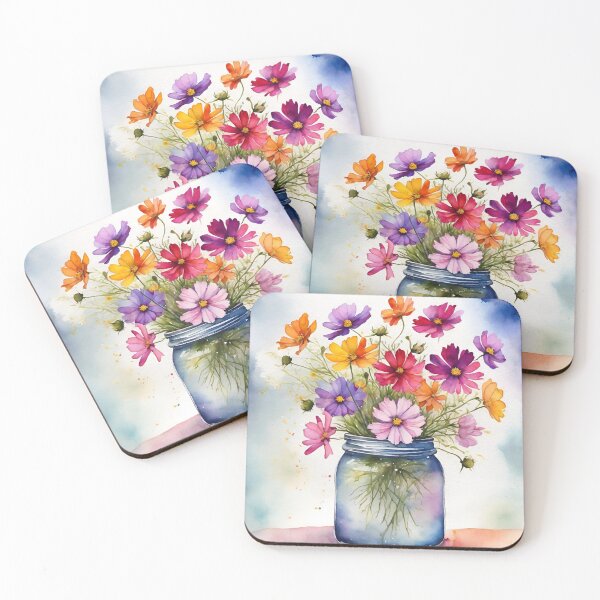 Item preview, A jar of blooms cosmos flowers designed and sold by NingningS.