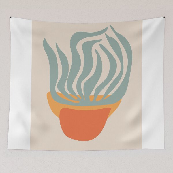 Item preview, abstract botanical pastel colors - floral wavy leaves art designed and sold by PalmitoDecor.