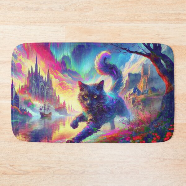 Item preview, Stylised castle and cat. DeepDream designed and sold by blackhalt.