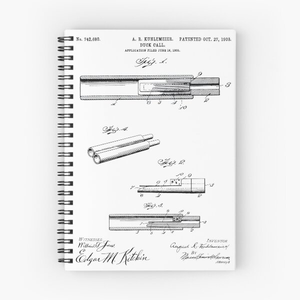 Item preview, Duck Call 1903 Vintage Patent White Background designed and sold by Peek-Designs.