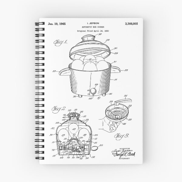 Item preview, Egg Cooker Vintage Patent Art White Background designed and sold by Peek-Designs.