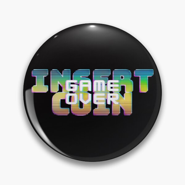 Item preview, INSERT COIN/GAME OVER Gaming Synthwave Writing Sign designed and sold by Synthwave Poem.