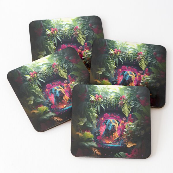 Item preview, Dog in the floral heart of the jungle designed and sold by Woof-WoofSK.