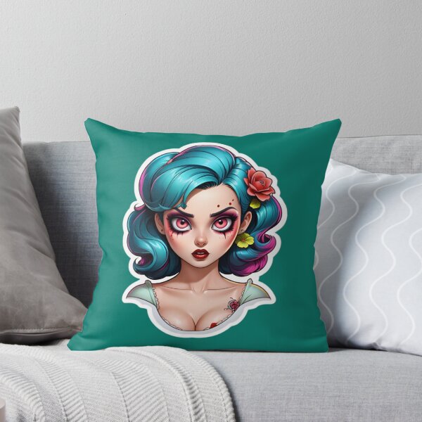 Aperçu de l'œuvre Cute Vintage Anime Zombie Pinup Girl créée et vendue par TheArtOfPat.
