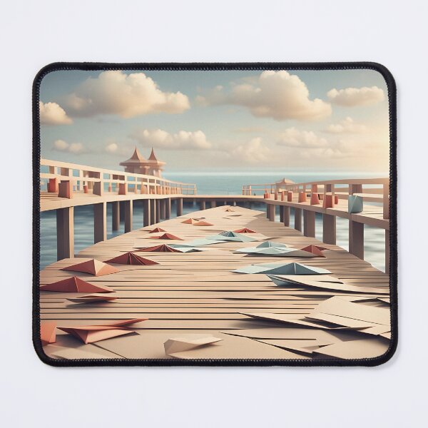 Item preview, Origami Art - Seaside Serenity: The Pier's Tranquil Embrace designed and sold by ArtfulFolds.