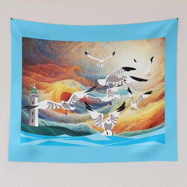 Item preview, SEABIRDS AND LIGHTHOUSE designed and sold by Tammera.