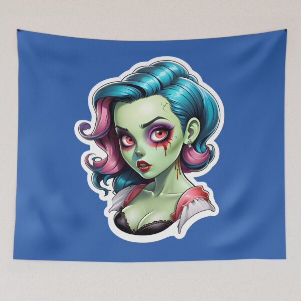 Aperçu de l'œuvre Cute Vintage Anime Zombie Pinup Girl créée et vendue par TheArtOfPat.