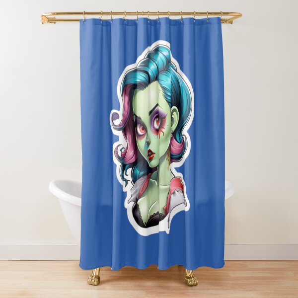 Shower Curtains Zombie Pin store Up Girls