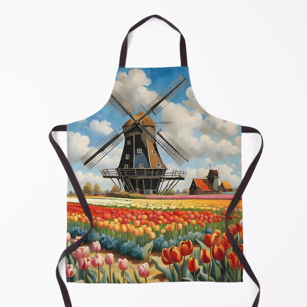 Item preview, Windmill and Tulips designed and sold by DiscoGypsyFish.