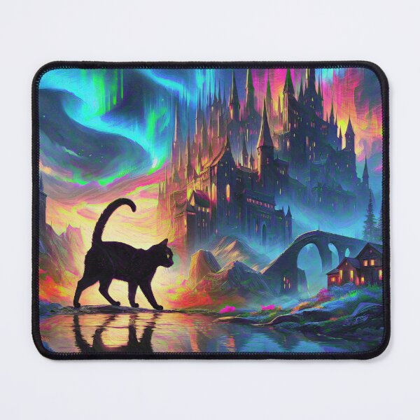 Item preview, Stylised castle and cat. DeepDream designed and sold by blackhalt.