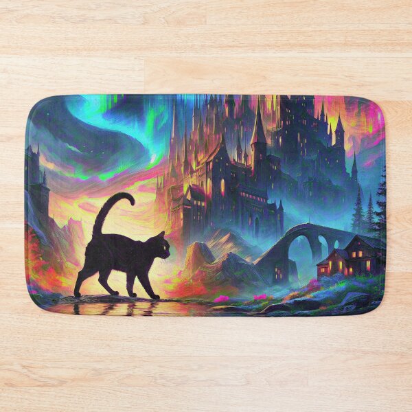 Item preview, Stylised castle and cat. DeepDream designed and sold by blackhalt.