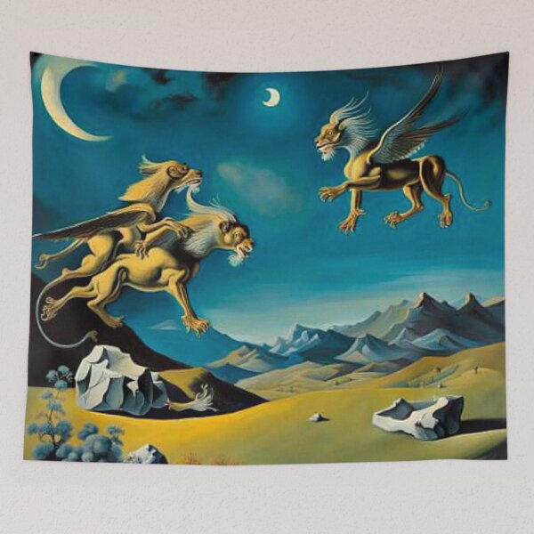 Item preview, Griffins playing in mountain meadow designed and sold by George Hutton Hunter.
