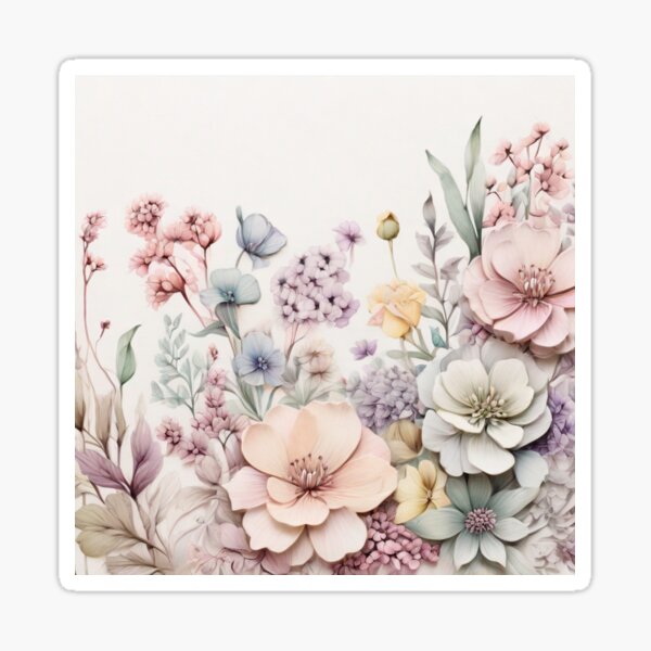 Item preview, Nostalgic Harmony: Vintage Floral Pastel Watercolor Inspiration designed and sold by roon-ai.