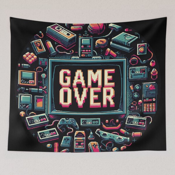 Item preview, game over video game vintage retro aesthetic gamer 80s 90s  designed and sold by ThinaArte.