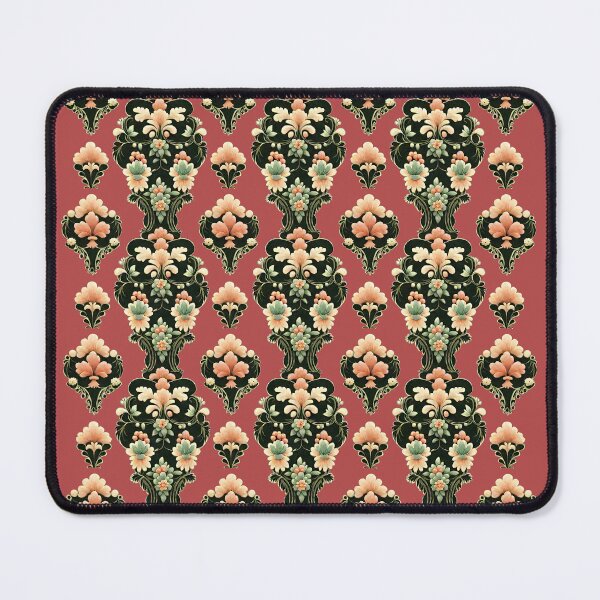 Item preview, Vintage pink flowers red ornament pattern designed and sold by JosephinFelicia.
