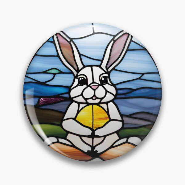 Item preview, Zen Bunny: Meditating in Stained Glass designed and sold by branaghbel.