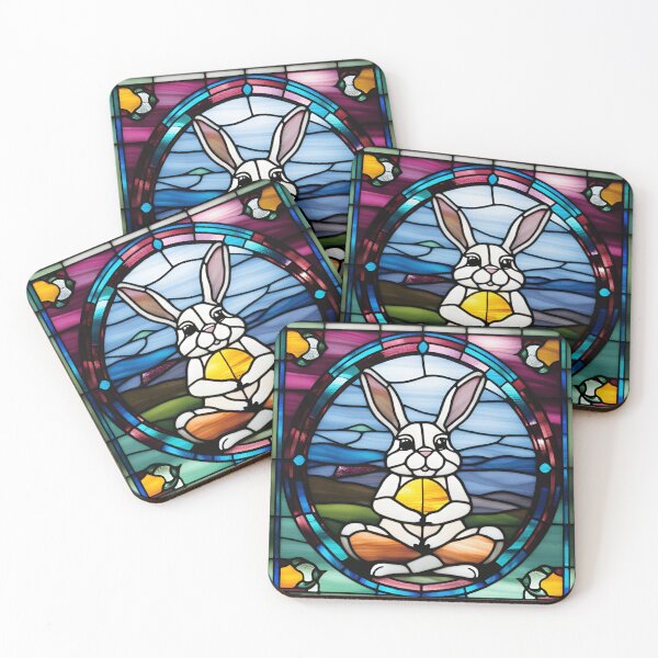 Item preview, Zen Bunny: Meditating in Stained Glass designed and sold by branaghbel.