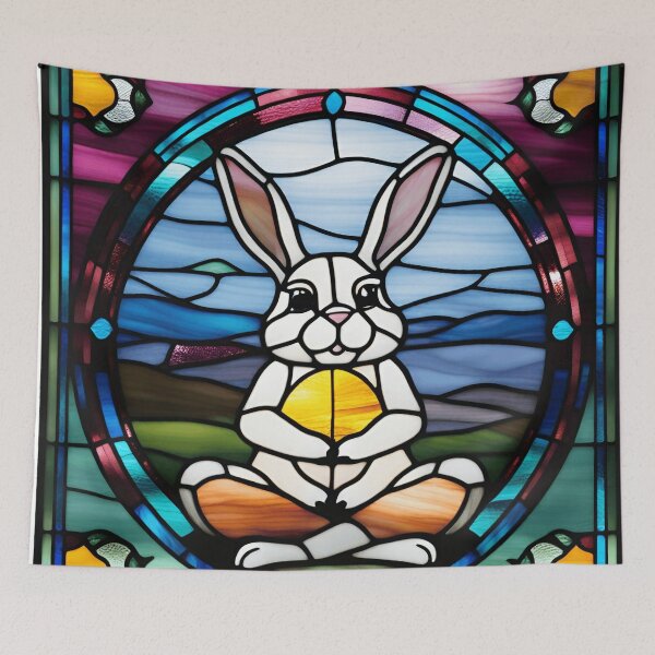 Item preview, Zen Bunny: Meditating in Stained Glass designed and sold by branaghbel.