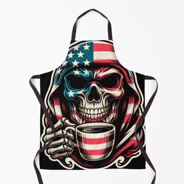 Item preview, USA American Flag Patriotic Skull Caffeinated Coffee American 4th of July Cup of Coffee Skull Face Coffee Lover designed and sold by CarantinedChaos.