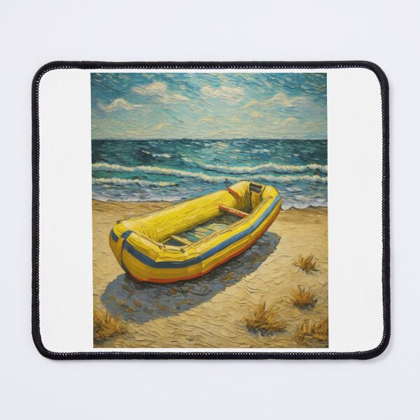 Item preview,  "Inflatable Boat on the Beach by the Sea" designed and sold by Artisticanvas.
