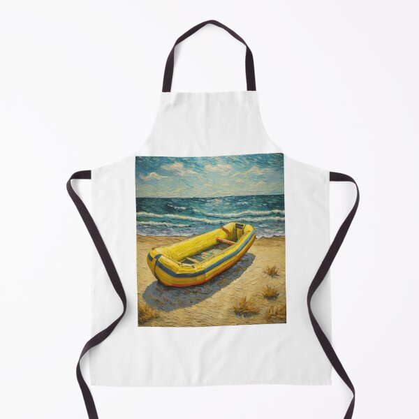 Item preview,  "Inflatable Boat on the Beach by the Sea" designed and sold by Artisticanvas.