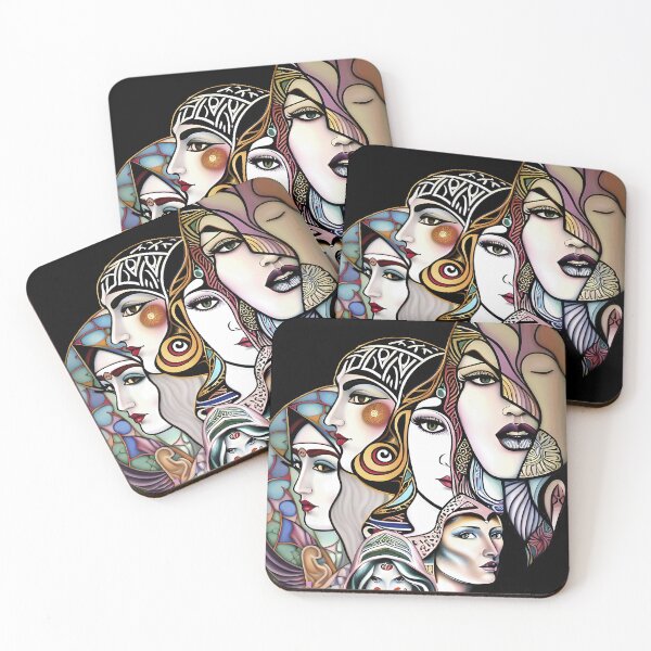 Item preview, WOMEN FACES PSYCHEDLIC ART NOUVEAU designed and sold by digitalartlb.