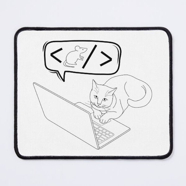 Item preview, Cat Loves Coding: Mouse in the Algorithm designed and sold by GoblinBoutique.