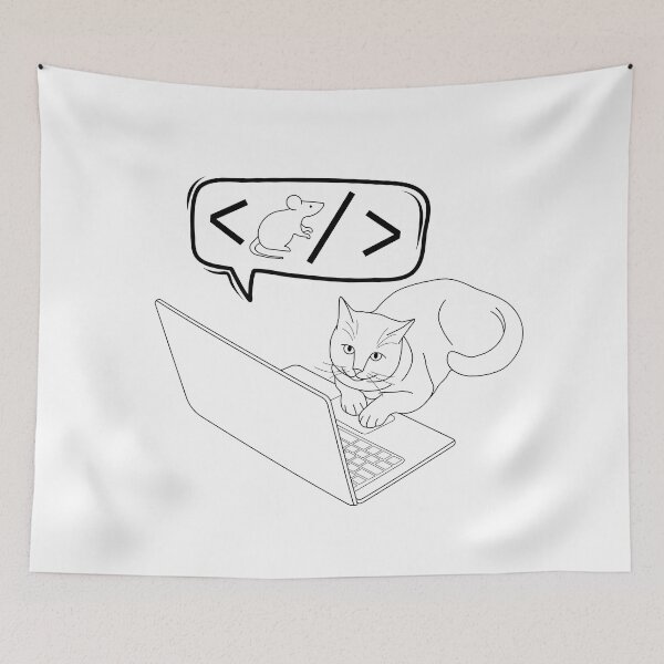 Item preview, Cat Loves Coding: Mouse in the Algorithm designed and sold by GoblinBoutique.