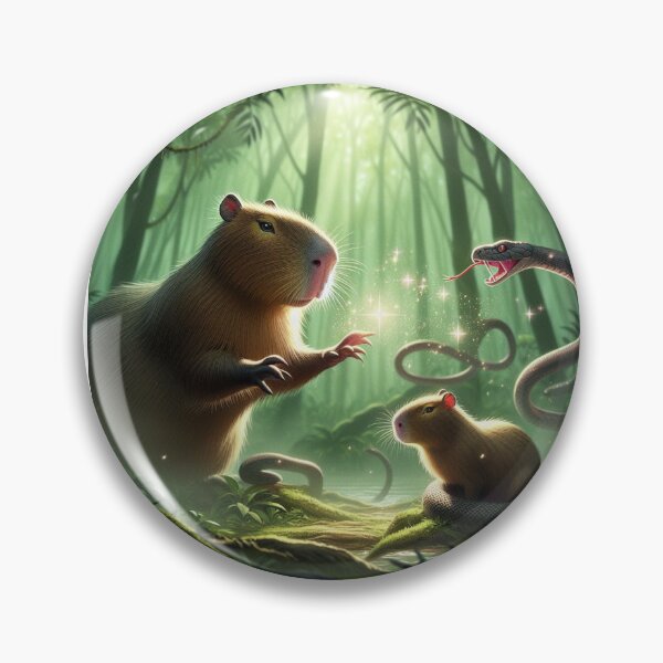 Item preview, Capy Mom Protects Baby from Snakes and Alligators1 designed and sold by Capybara Art Lover.