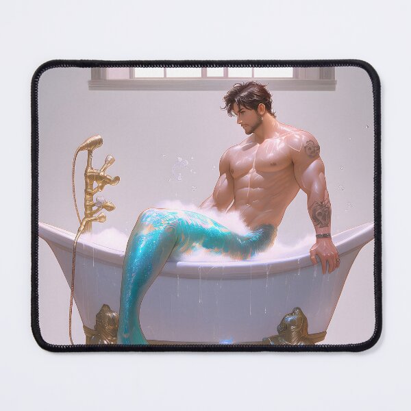 Item preview, Merman in Clawfoot Tub designed and sold by WesScottsWhimsy.